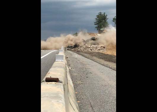 Blasting Operations to Remove Ledge Adjacent to NB Travel Lanes - July 2022